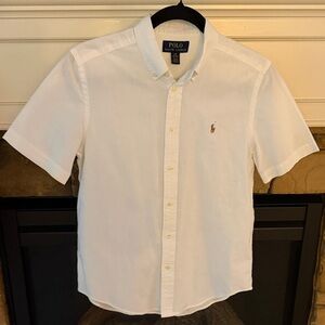 Polo by Ralph Lauren White Short-Sleeve Button-Down Shirt with Pony Logo